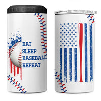 Gifts for Baseball Lover 4 in 1 Can Cooler Tumbler Eat Sleep Baseball Repeat