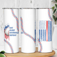 Gifts for Baseball Lover Skinny Tumbler Eat Sleep Baseball Repeat