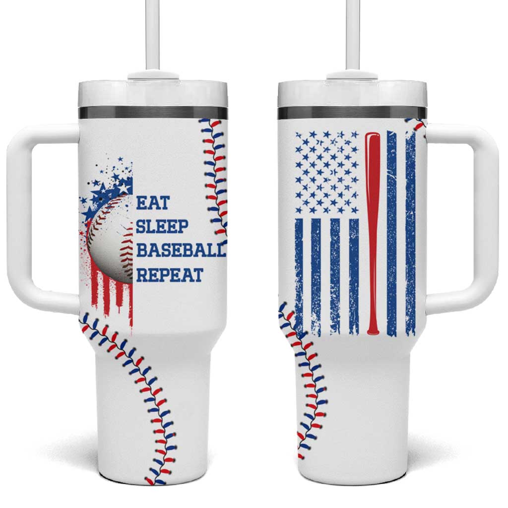 Gifts for Baseball Lover Tumbler With Handle Eat Sleep Baseball Repeat