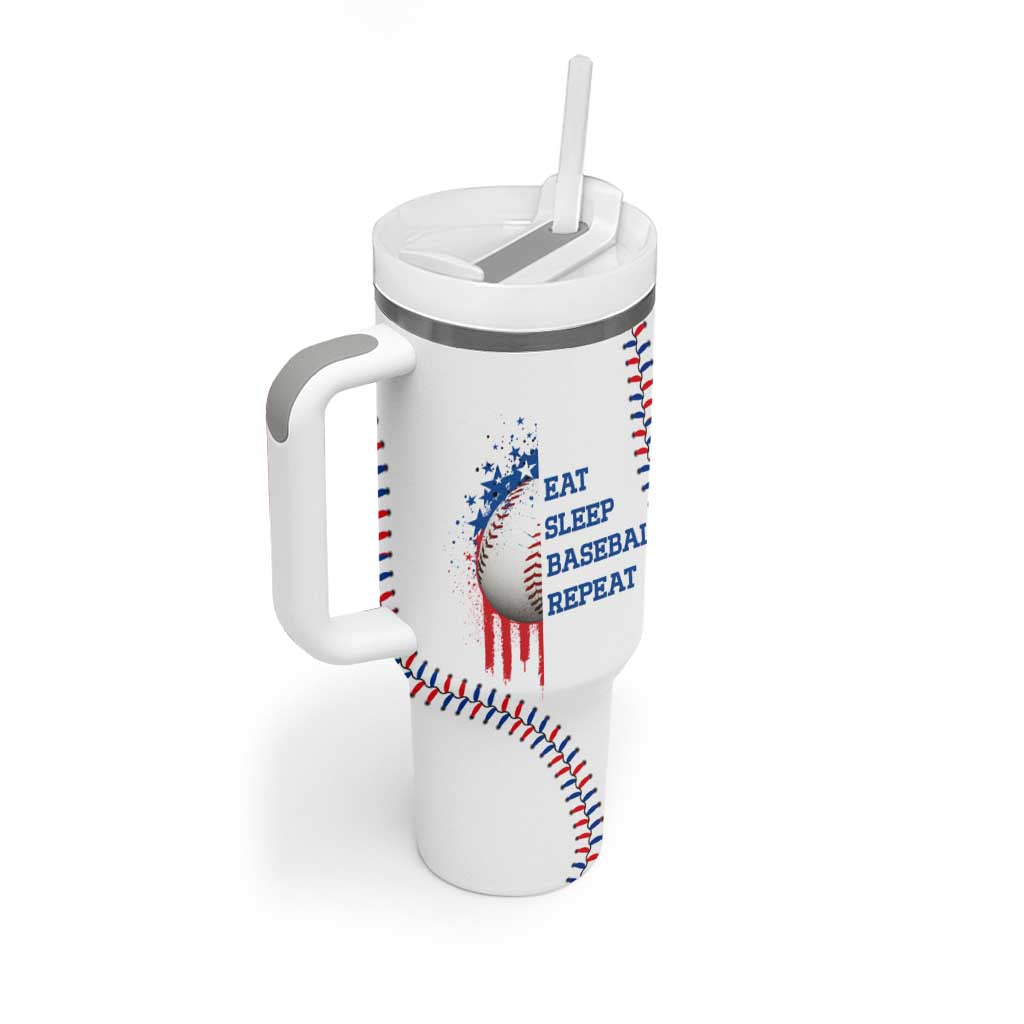 Gifts for Baseball Lover Tumbler With Handle Eat Sleep Baseball Repeat