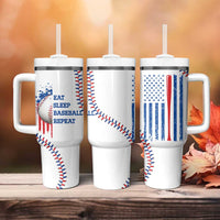 Gifts for Baseball Lover Tumbler With Handle Eat Sleep Baseball Repeat