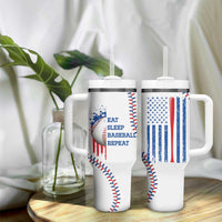 Gifts for Baseball Lover Tumbler With Handle Eat Sleep Baseball Repeat