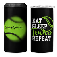 Personalized Tennis Player 4 in 1 Can Cooler Tumbler Custom Name Eat Sleep Tennis Repeat