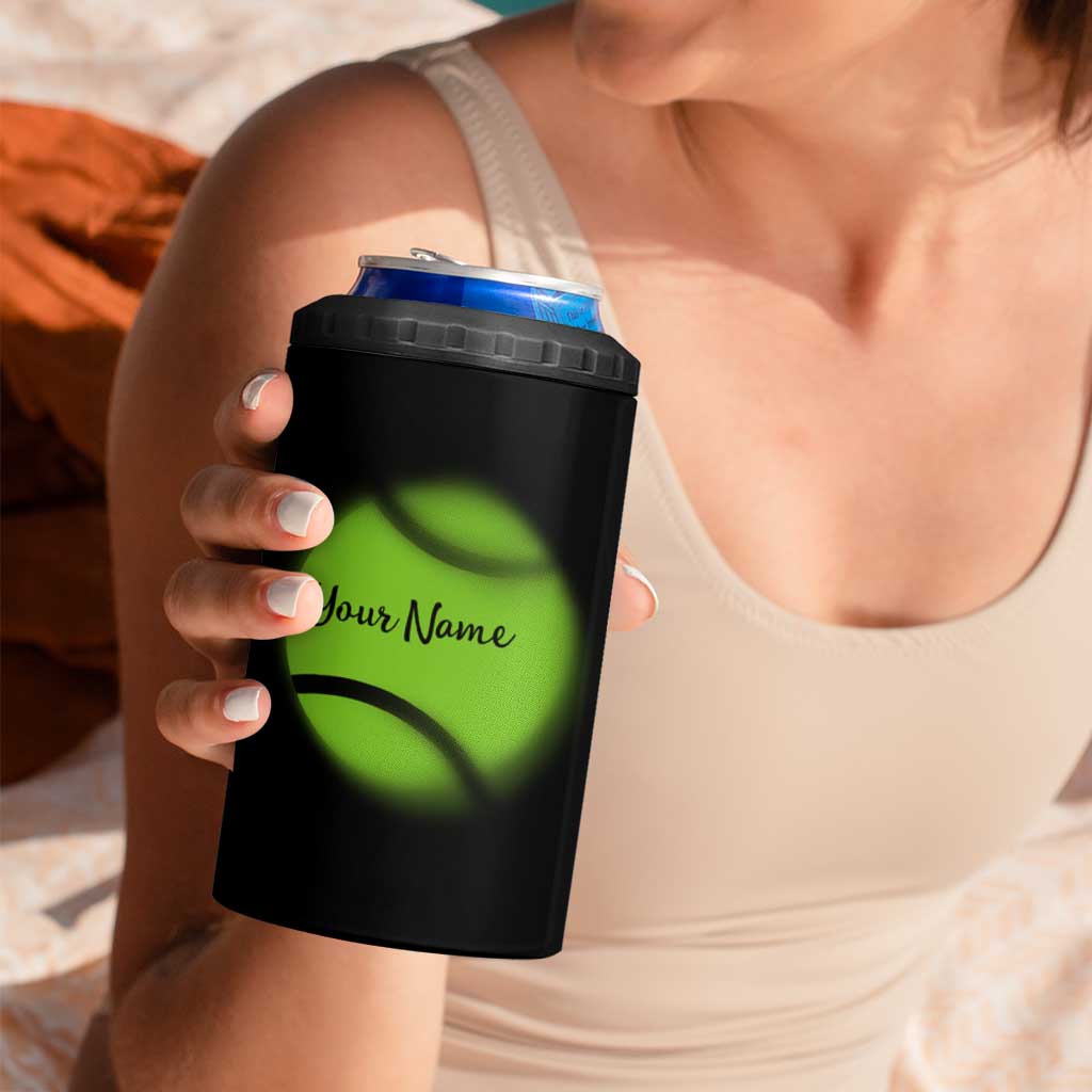 Personalized Tennis Player 4 in 1 Can Cooler Tumbler Custom Name Eat Sleep Tennis Repeat