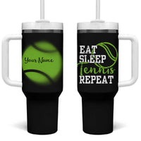 Personalized Tennis Player Tumbler With Handle Custom Name Eat Sleep Tennis Repeat