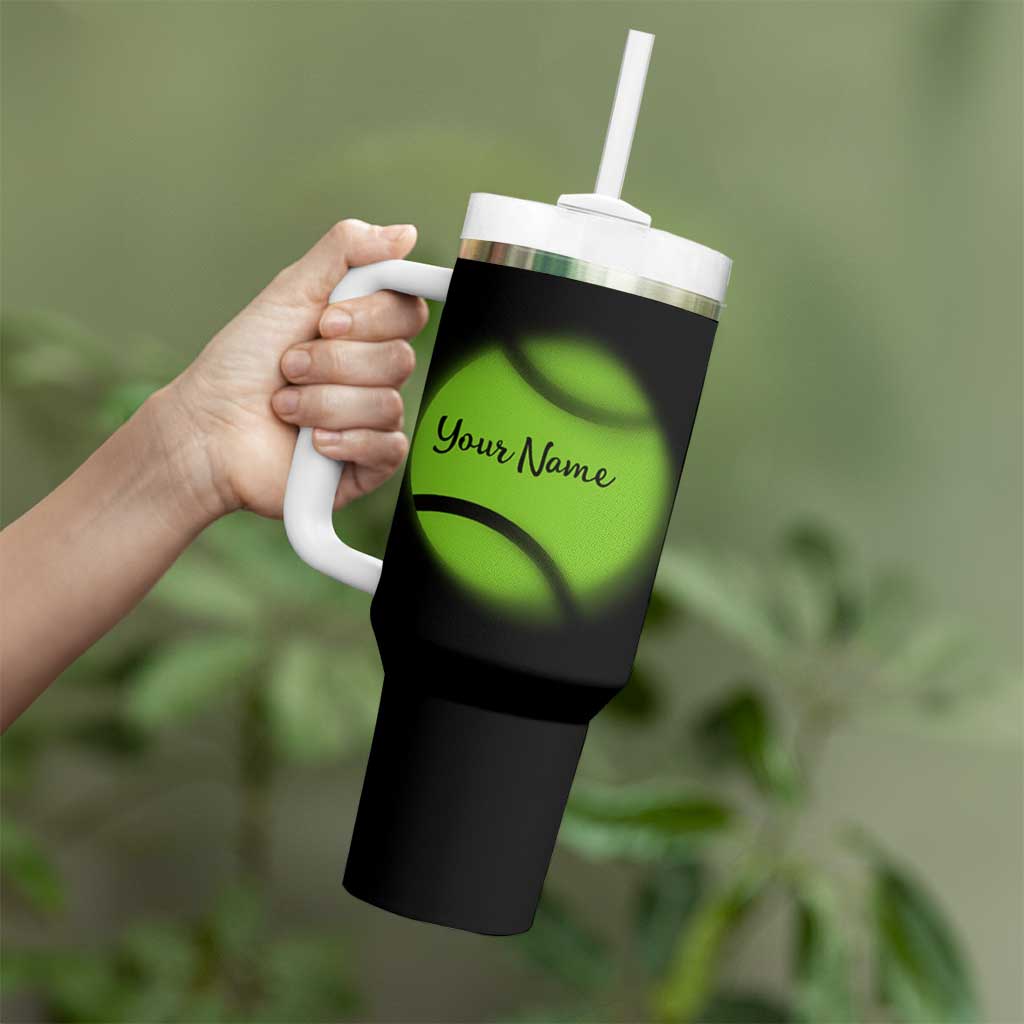 Personalized Tennis Player Tumbler With Handle Custom Name Eat Sleep Tennis Repeat