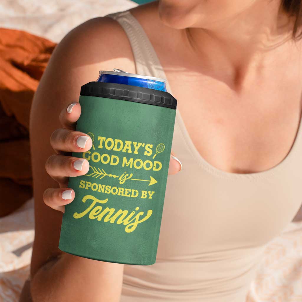 Gifts for Tennis Player 4 in 1 Can Cooler Tumbler Today's Good Mood Is Sponsored By Tennis And Wine