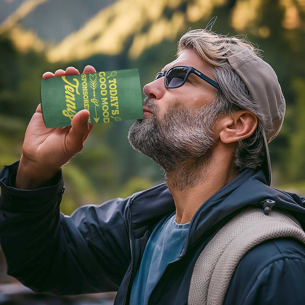 Gifts for Tennis Player 4 in 1 Can Cooler Tumbler Today's Good Mood Is Sponsored By Tennis And Wine