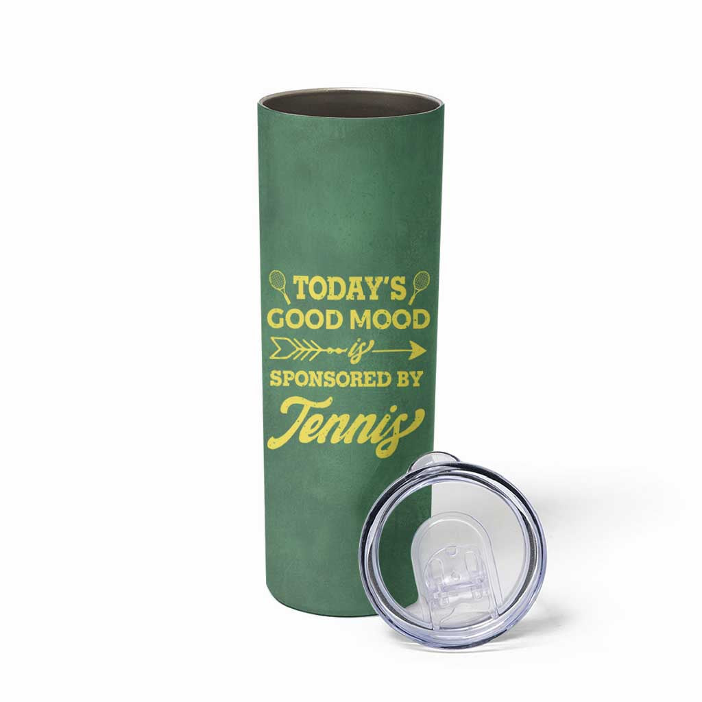 Gifts for Tennis Player Skinny Tumbler Today's Good Mood Is Sponsored By Tennis And Wine