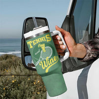 Gifts for Tennis Player Tumbler With Handle Today's Good Mood Is Sponsored By Tennis And Wine