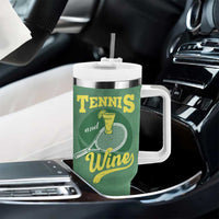 Gifts for Tennis Player Tumbler With Handle Today's Good Mood Is Sponsored By Tennis And Wine