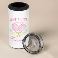Personalized Tennis Player 4 in 1 Can Cooler Tumbler Custom Name Just A Girl Who Loves Tennis