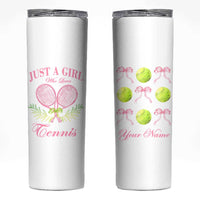 Personalized Tennis Player Skinny Tumbler Custom Name Just A Girl Who Loves Tennis