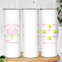 Personalized Tennis Player Skinny Tumbler Custom Name Just A Girl Who Loves Tennis