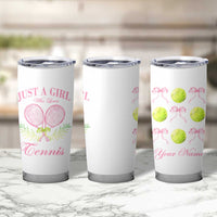 Personalized Tennis Player Tumbler Cup Custom Name Just A Girl Who Loves Tennis