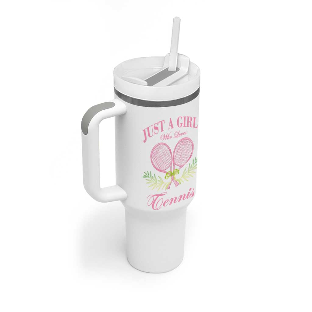 Personalized Tennis Player Tumbler With Handle Custom Name Just A Girl Who Loves Tennis