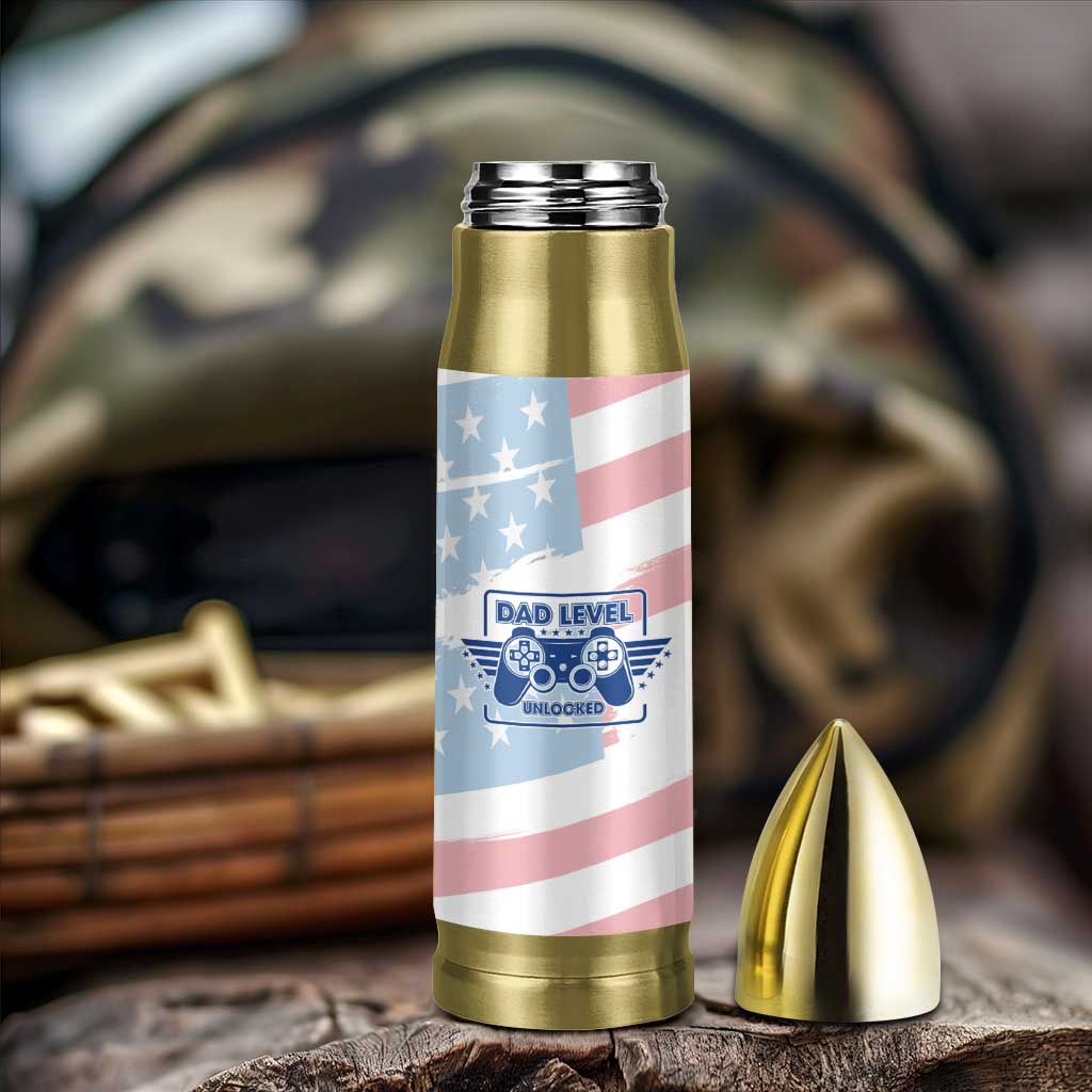 Gifts For New Dad Bullet Tumbler Promoted To Dad Est 2025 Dad Level Unlocked