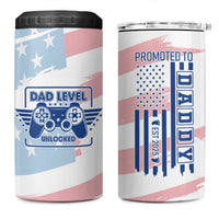 Gifts For New Dad 4 in 1 Can Cooler Tumbler Promoted To Dad Est 2025 Dad Level Unlocked - Wonder Print Shop