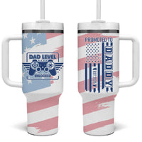 Gifts For New Dad Tumbler With Handle Promoted To Dad Est 2025 Dad Level Unlocked - Wonder Print Shop