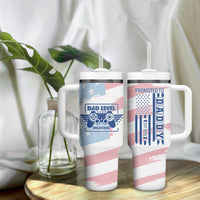 Gifts For New Dad Tumbler With Handle Promoted To Dad Est 2025 Dad Level Unlocked - Wonder Print Shop