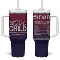 Gifts For Dad Tumbler With Handle No.1 Dad Being Your Favorite Child Seems Like Gift Enough - Wonder Print Shop