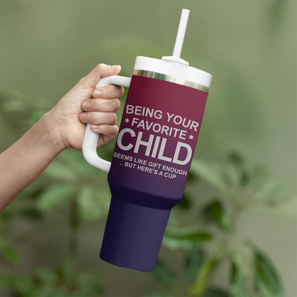 Gifts For Dad Tumbler With Handle No.1 Dad Being Your Favorite Child Seems Like Gift Enough - Wonder Print Shop