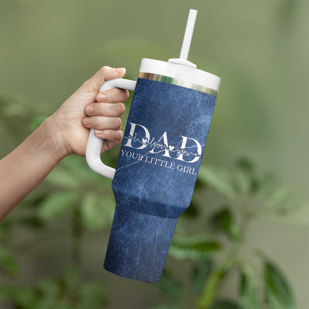 Gifts From Daughter For Dad Tumbler With Handle I Love You Dad Your Little Girl - Wonder Print Shop