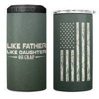 Funny Gifts For Dad 4 in 1 Can Cooler Tumbler Like Father Like Daughter Oh Crap - Wonder Print Shop