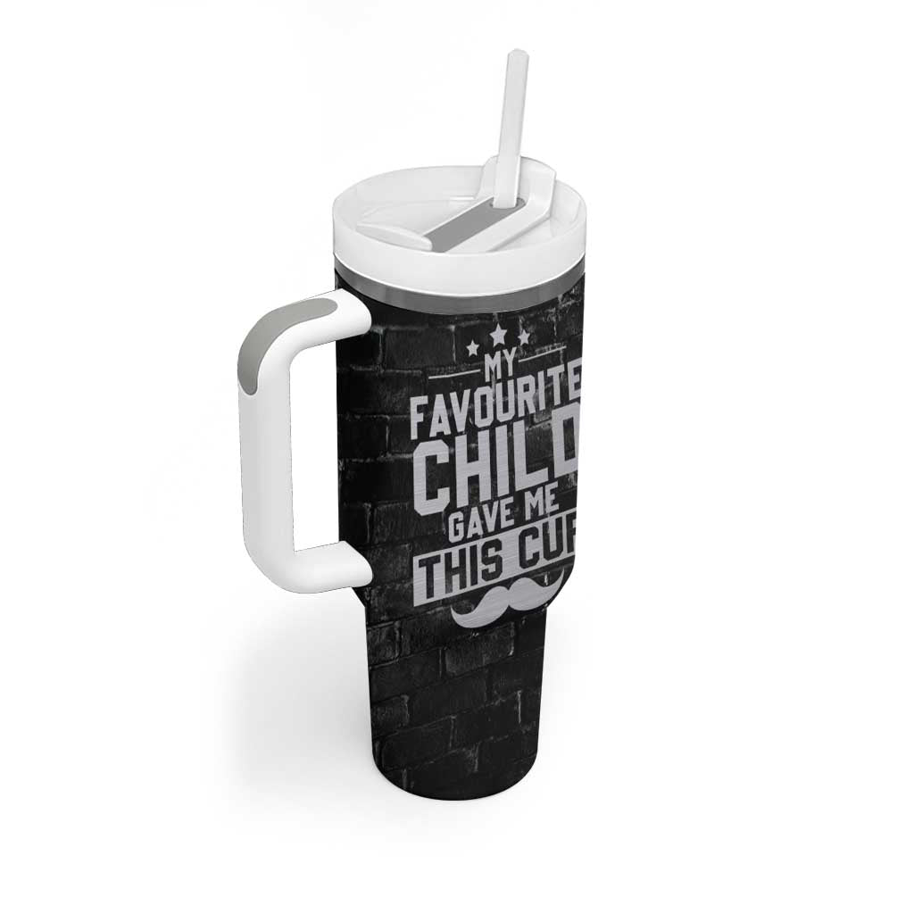 Funny Gifts For Dad Tumbler With Handle My Favorite Child Gave Me This Cup - Wonder Print Shop
