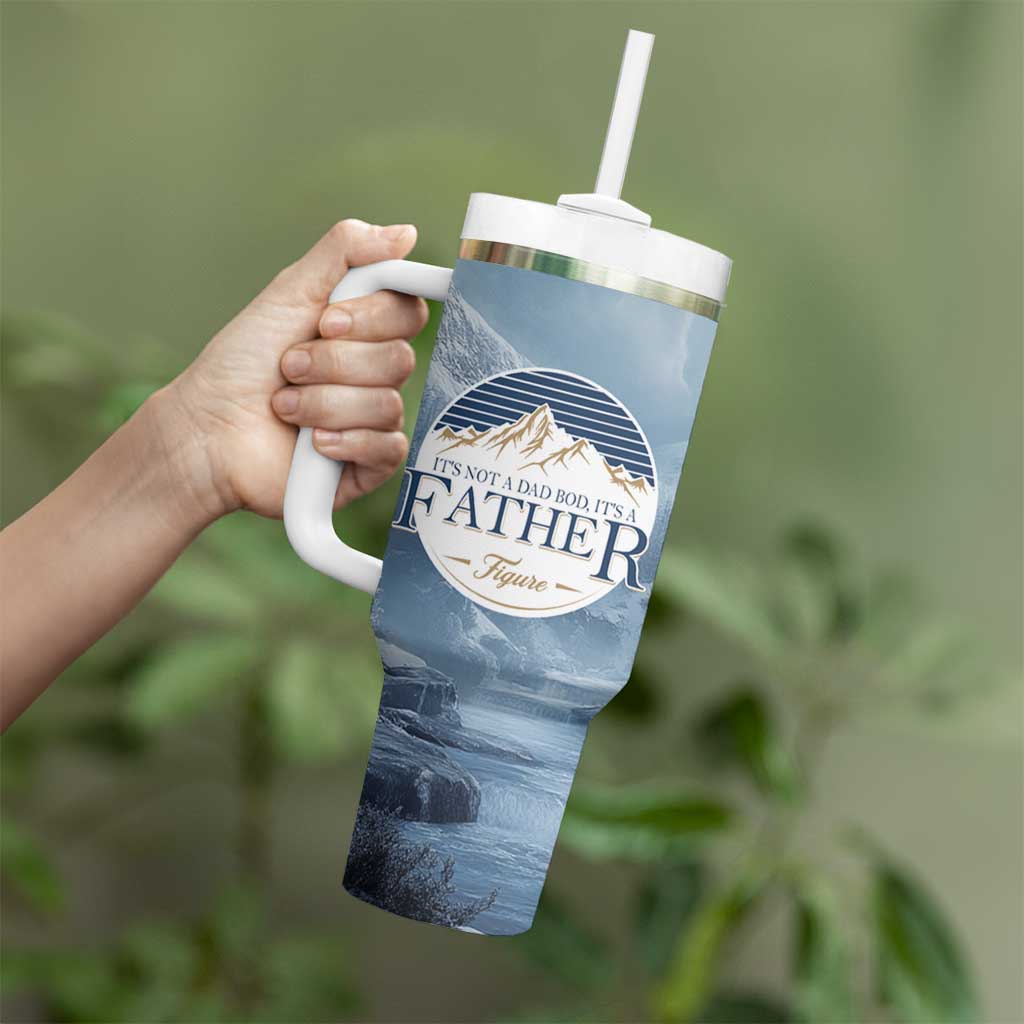 Gifts For Dad Tumbler With Handle It's Not A Dad Bod It's A Father Figure - Wonder Print Shop