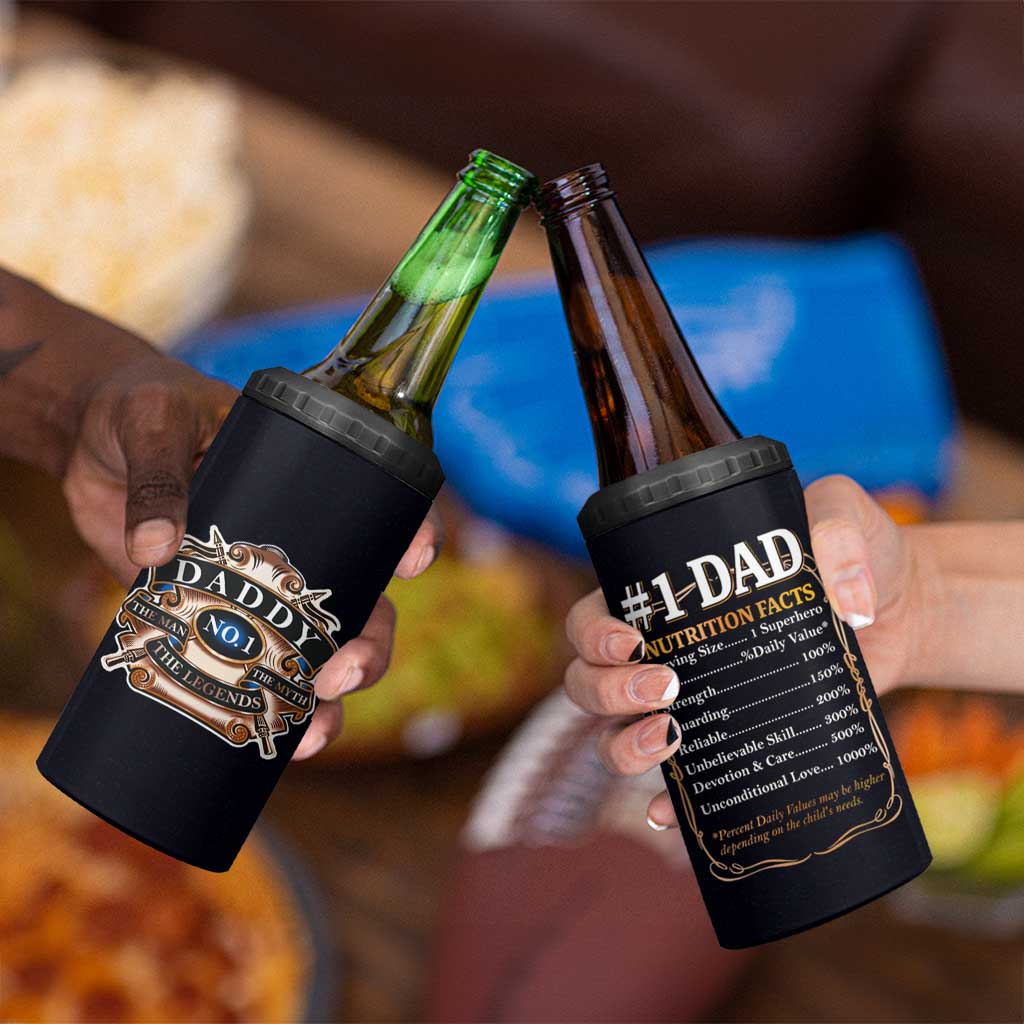 Best Dad Ever 4 in 1 Can Cooler Tumbler No.1 Dad The Man The Myth