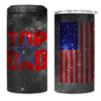 Top Dad 4 in 1 Can Cooler Tumbler American Patriotic Gifts For Dad