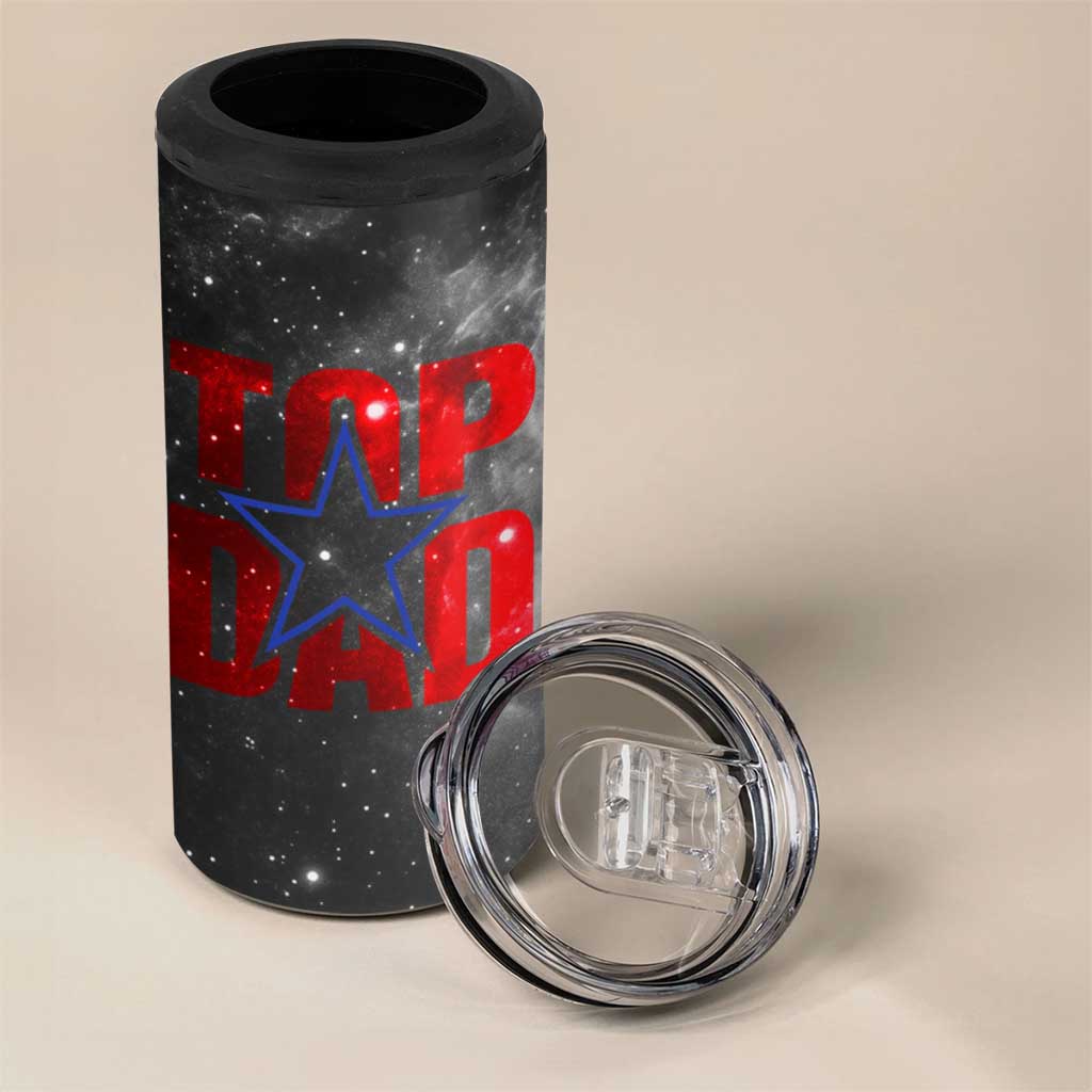 Top Dad 4 in 1 Can Cooler Tumbler American Patriotic Gifts For Dad