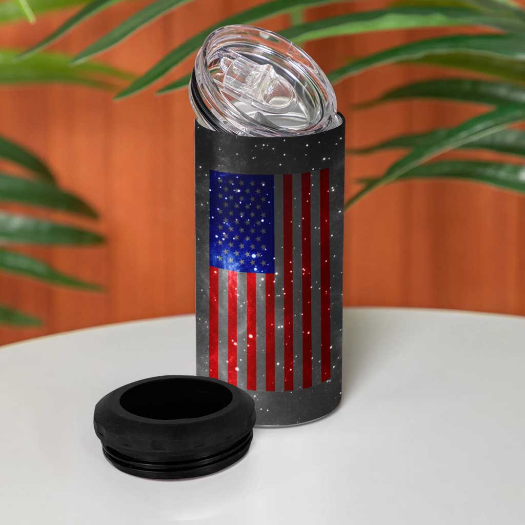 Top Dad 4 in 1 Can Cooler Tumbler American Patriotic Gifts For Dad