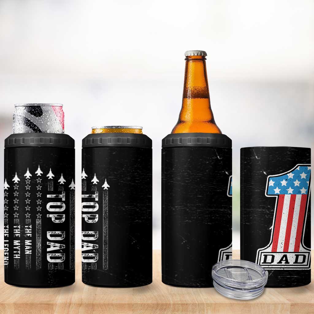 Gifts For Dad 4 in 1 Can Cooler Tumbler Top Dad American Patriotic