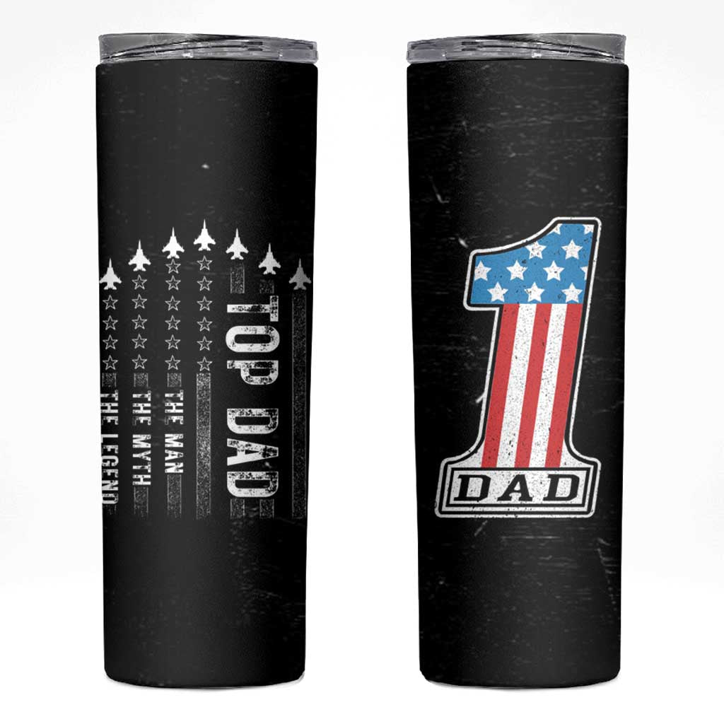 Gifts For Dad Skinny Tumbler Top Dad American Patriotic