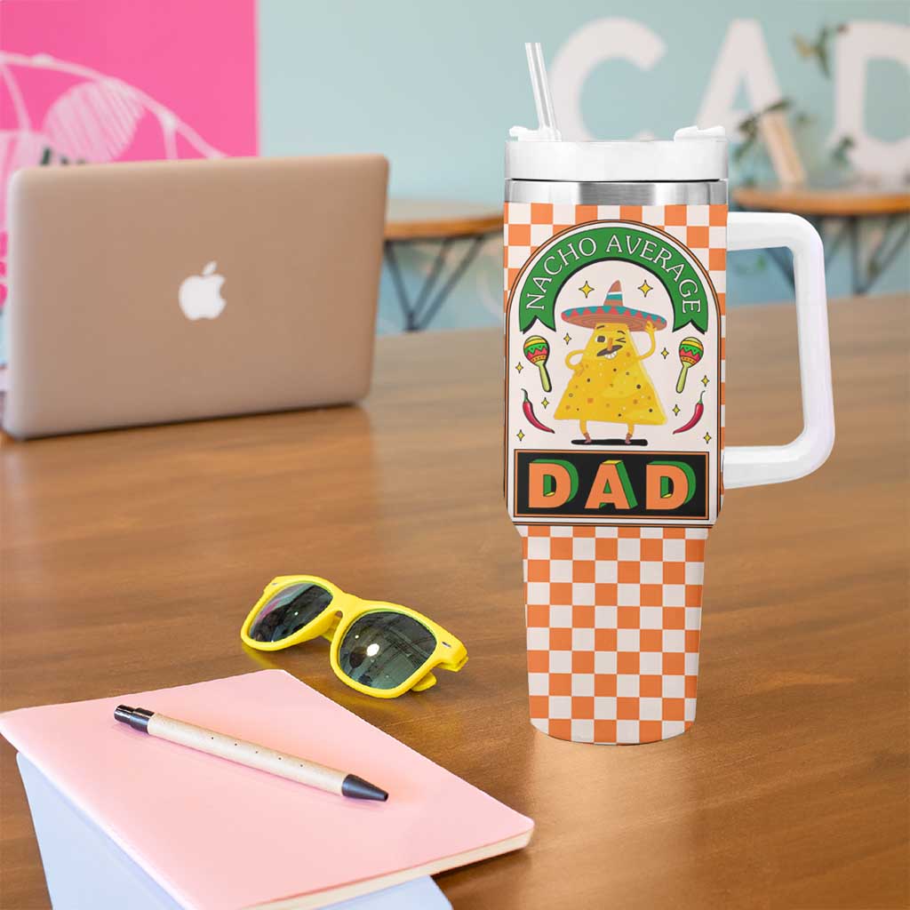 Best Dad Ever Tumbler With Handle Nacho Average Dad Spanish Funny Gifts For Dad - Wonder Print Shop