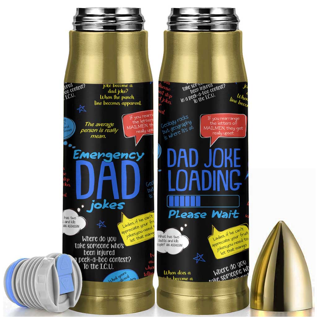 Funny Gifts For Dad Bullet Tumbler Emergency Dad Jokes