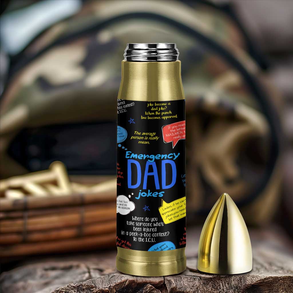 Funny Gifts For Dad Bullet Tumbler Emergency Dad Jokes