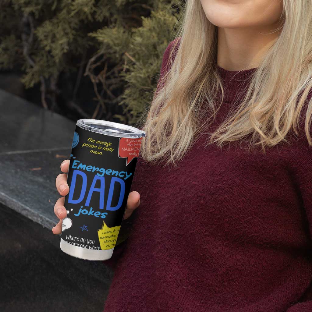 Funny Gifts For Dad Tumbler Cup Emergency Dad Jokes