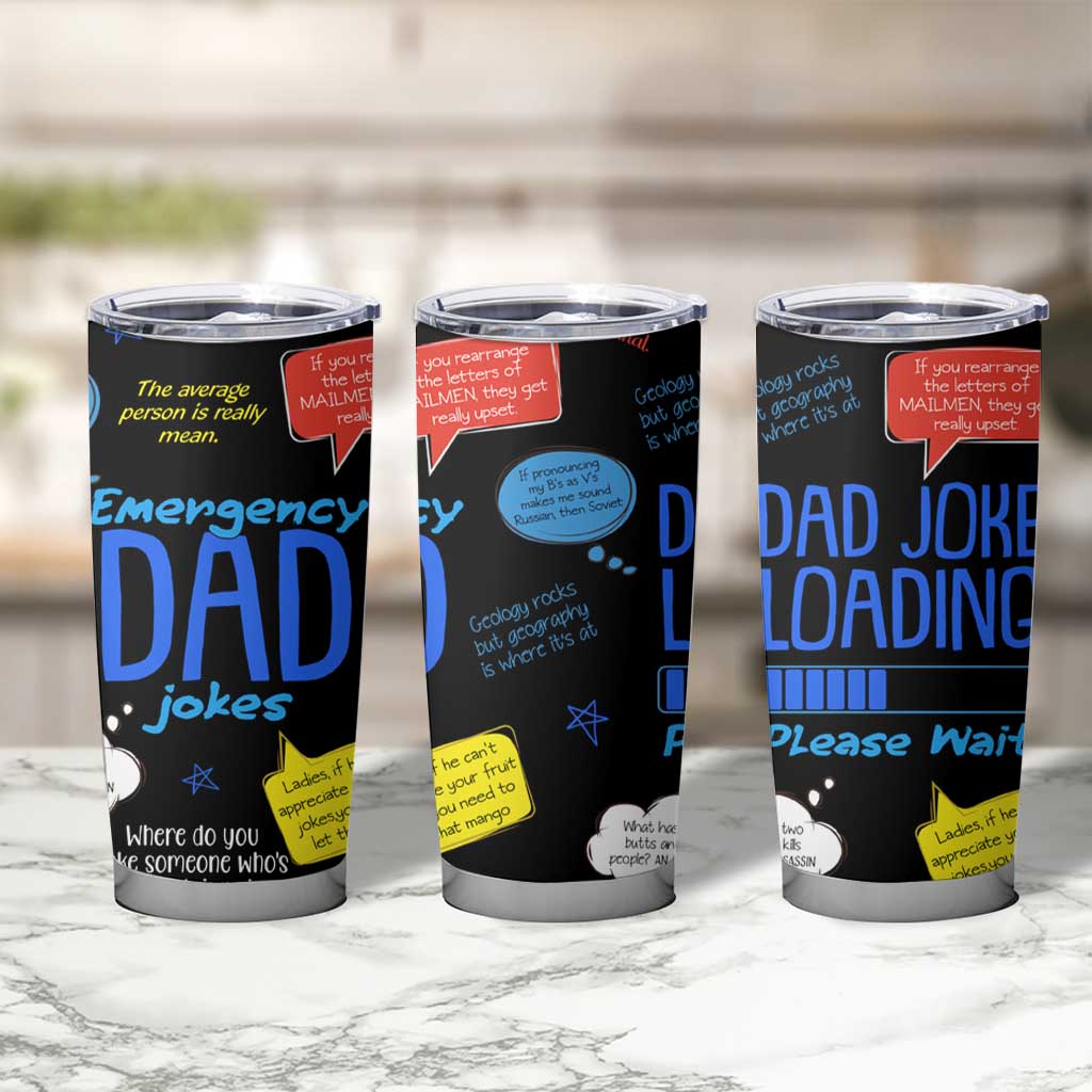 Funny Gifts For Dad Tumbler Cup Emergency Dad Jokes