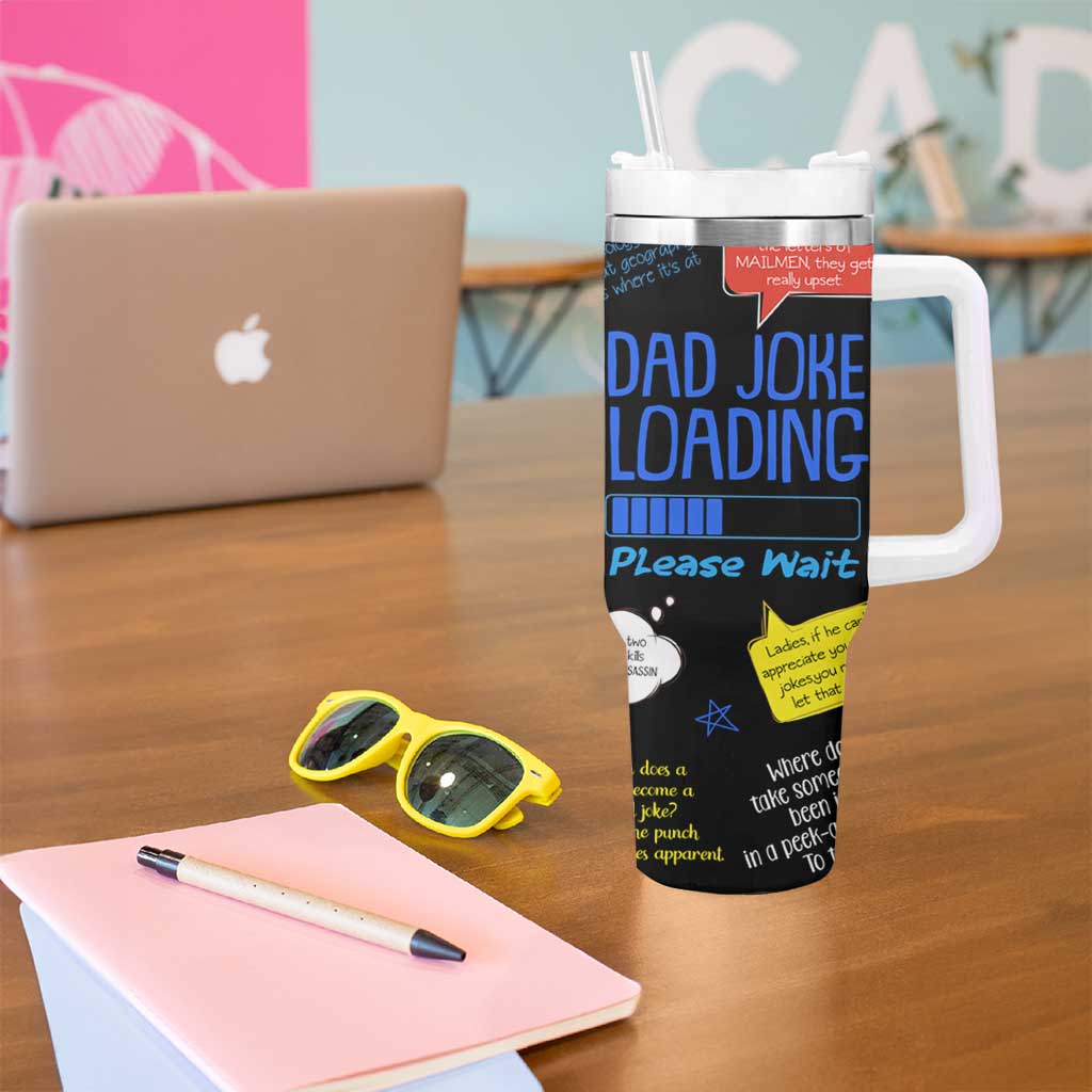 Funny Gifts For Dad Tumbler With Handle Emergency Dad Jokes