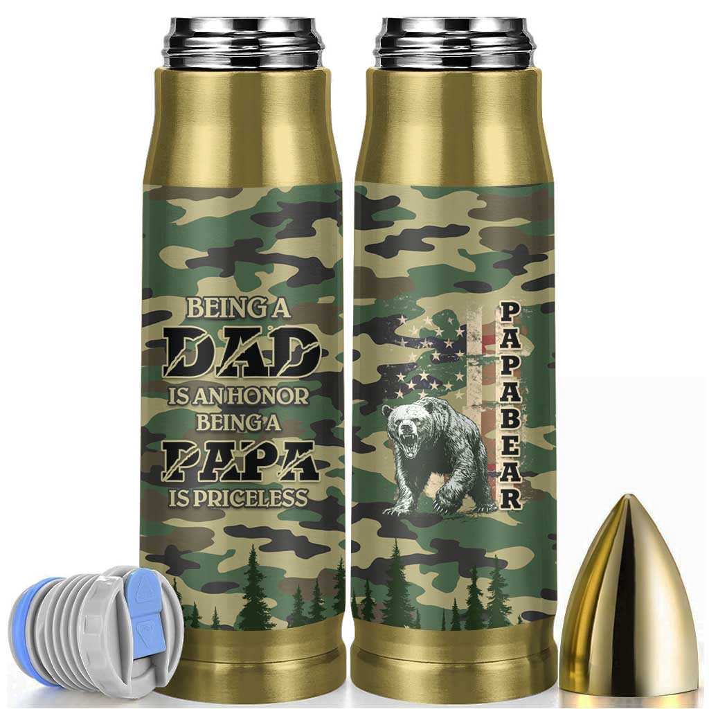 Papabear Best Dad Ever Bullet Tumbler Being A Dad Is An Honor Being A Papa Is Priceless