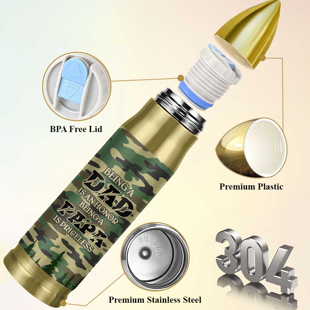 Papabear Best Dad Ever Bullet Tumbler Being A Dad Is An Honor Being A Papa Is Priceless