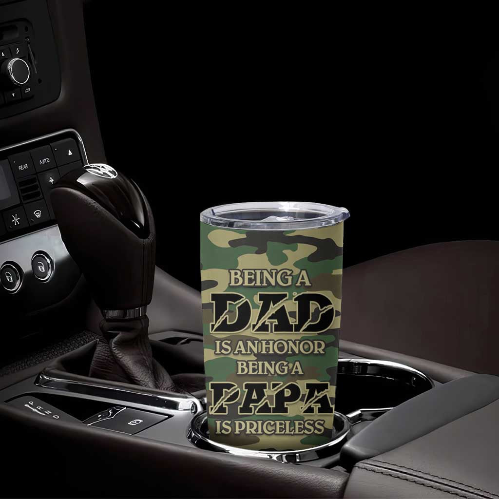 Papabear Best Dad Ever Tumbler Cup Being A Dad Is An Honor Being A Papa Is Priceless - Wonder Print Shop