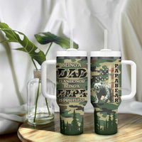 Papabear Best Dad Ever Tumbler With Handle Being A Dad Is An Honor Being A Papa Is Priceless - Wonder Print Shop