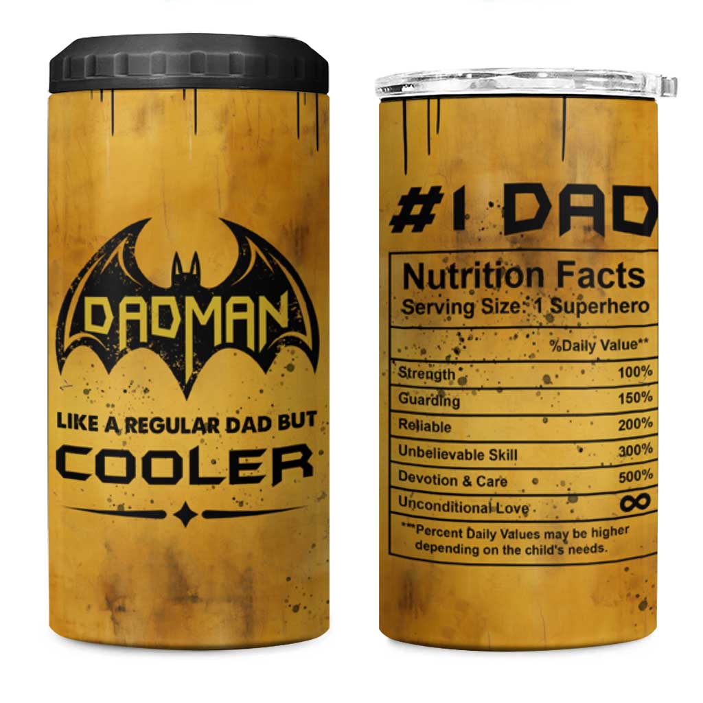 Funny Gifts For Dad 4 in 1 Can Cooler Tumbler Dad Man Black Bat Like A Regular Dad But Cooler - Wonder Print Shop