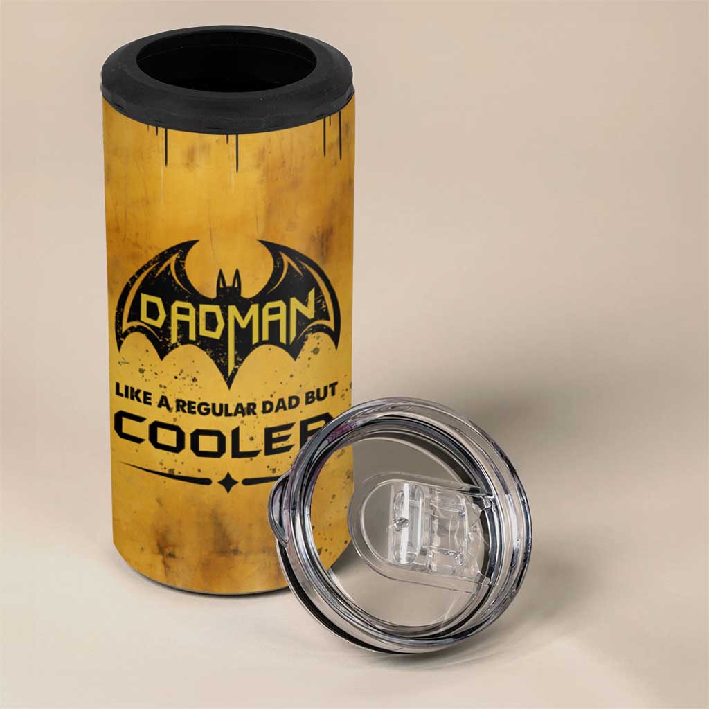 Funny Gifts For Dad 4 in 1 Can Cooler Tumbler Dad Man Black Bat Like A Regular Dad But Cooler - Wonder Print Shop