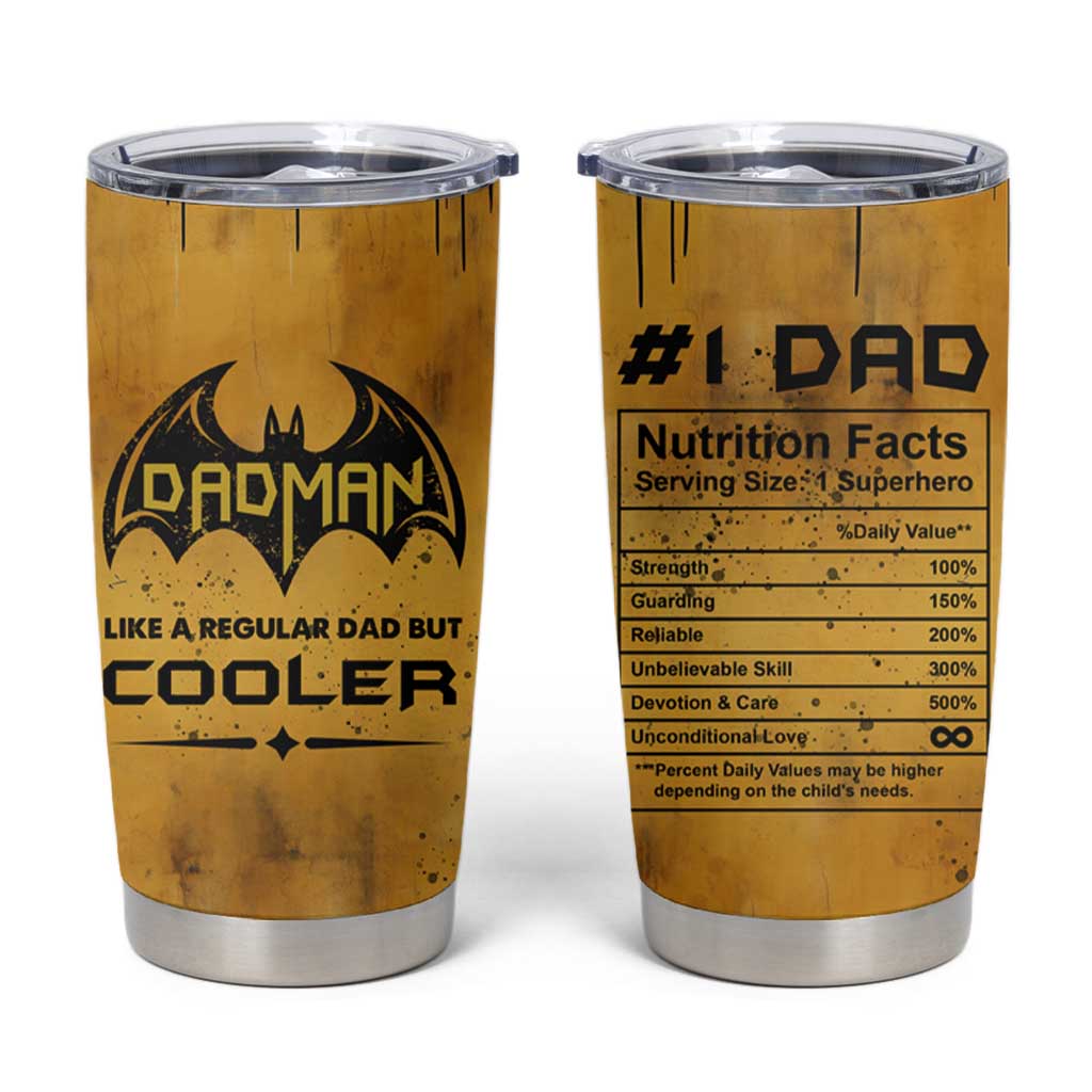 Funny Gifts For Dad Tumbler Cup Dad Man Black Bat Like A Regular Dad But Cooler - Wonder Print Shop