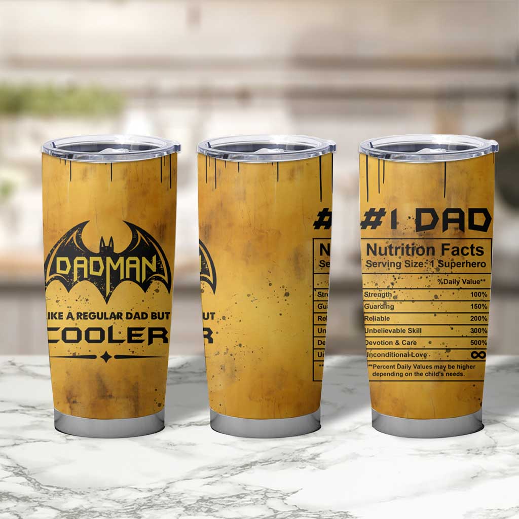 Funny Gifts For Dad Tumbler Cup Dad Man Black Bat Like A Regular Dad But Cooler - Wonder Print Shop